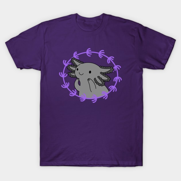 Axolotl Grey T-Shirt by natelledrawsstuff